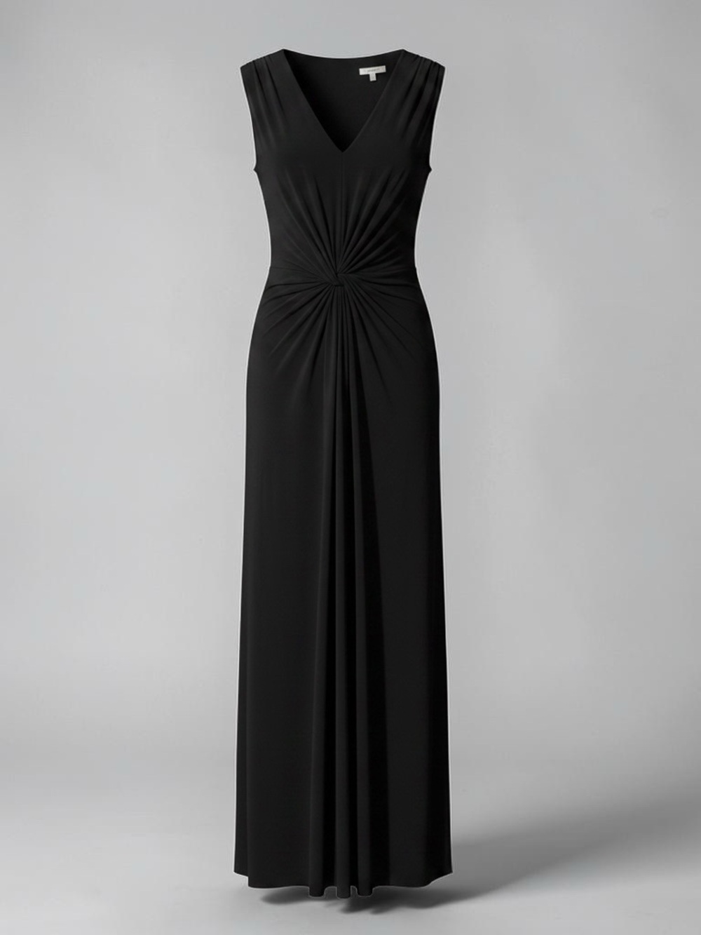 Lane Bryant Black V-Neck Twist-Front Maxi Dress